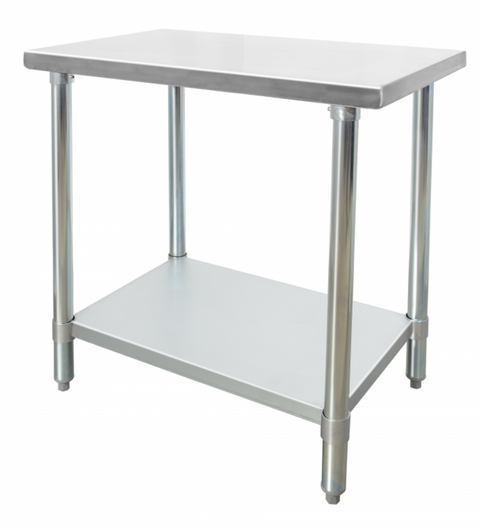 Enhanced Stainless Steel E-WTG-2412-418 24" x 12" Work Table with Galvanized Undershelf