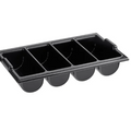 CB4BK Enhanced Cultery Bin 4-Compartment Black-Enhanced Smallwares