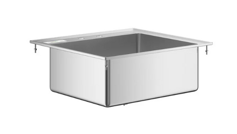 Enhanced SS & Equipment E-DIS-1C141610-SG / E-DIS-1FB141610-SP 17" x 21" Stainless Steel Drop-In Sink with Side Splash Guards