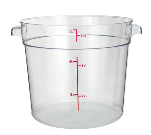ERC6C Cresco Resco Round Food Container 6 qt, Clear-Enhanced Smallwares