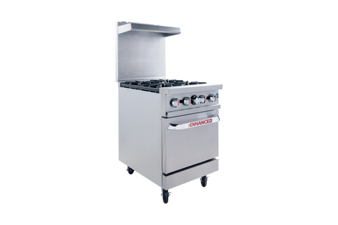 Enhanced Gas Equipment ER-4 Enhanced 24" 4-Burner Gas Range with Oven