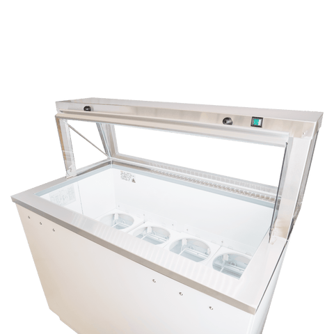 EDC-46-HC Enhanced 46" Dipping Cabinet with Sneeze Guard, White