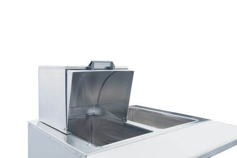 Enhanced SS & Equipment E-STRTC-142112 Steam Table Roll Top Cover 14"x21.5"x11-3/4"H, 18GA 304 Stainless Steel