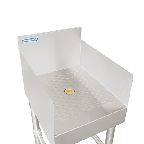 E-RBDU-1815 Enhanced Recessed drainboard unit 18-1/2"X24"X30"H with 3" backsplash-Enhanced SS & Equipment