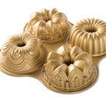 91377 Nordic Ware Fabulous foursome. Includes the Fleur de Lis, Elegant Party, Cathedral and Chiffon Bundts in petite sizes-NORDIC WARE
