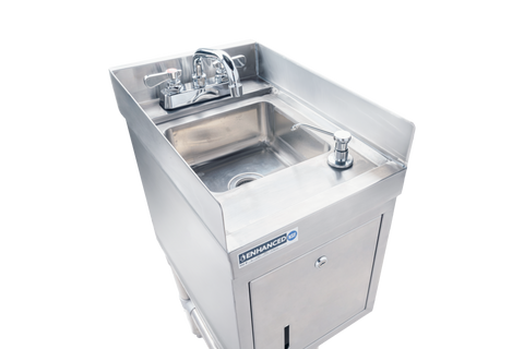 Enhanced SS & Equipment E-UHS-1812-STDSS Underbar Hand Sink 18-1/2x12x30H with 3" Backsplash