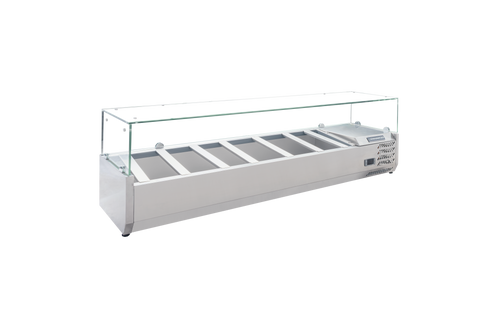 Enhanced Refrigeration CTSP-60-15G-HC 60" Countertop Refrigerated Sandwich/Toppings Station with Glass Cover