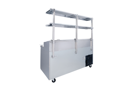 Enhanced SS & Equipment E-DOS-PT1472 Double Tier Stainless Steel Overshelf for Prep Table, 14"x72"x48"H
