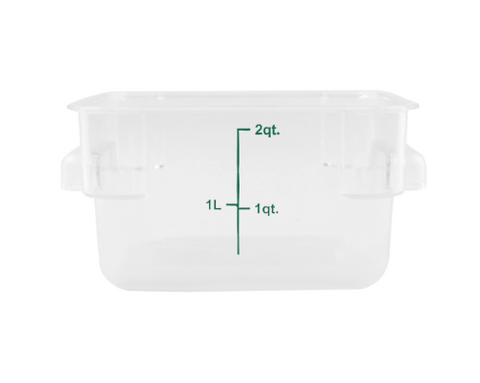 ESC2C Cresco Resco Food Storage Container, 2 Qt., Square, Clear-Enhanced Smallwares