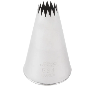 Ateco 864 French Star Piping Tip - Stainless Steel Pastry Decorating Tip