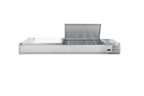 Enhanced Refrigeration CTSP-78-15-HC 78" W x 15" D Refrigerated Countertop Sandwich/Toppings Prep Station