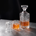 C-05084FG/BHA Enhanced 30 Oz. Glass Decanter Set with 6 Rocks Glasses-Enhanced Glassware