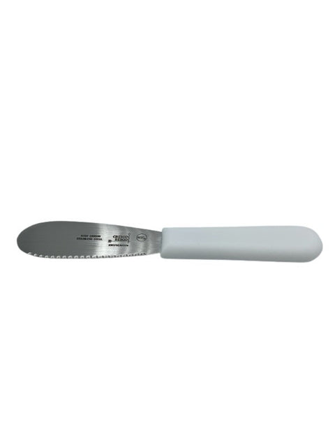 Cresco Resco KWSPREAD35W 3.5" Wavy Sandwich Spreader with White Handle