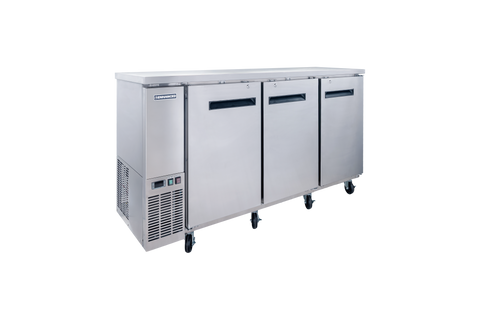 Enhanced Refrigeration EBB-24-72FSS-HC Enhanced Back Bar Cooler 72" W x 24" D, Stainless Steel Exterior, 3 Solid Doors
