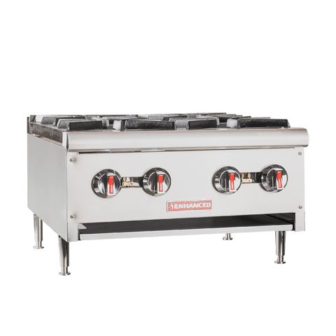 Enhanced Gas Equipment EGHP-4L Enhanced 24" 4-Burner Gas Hot Plate, 106,000 BTU