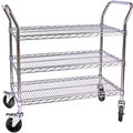 E-UT1836C Enhanced 18" x 36" Wire Cart, 3 Shelves and Casters-Enhanced Wire Shelving