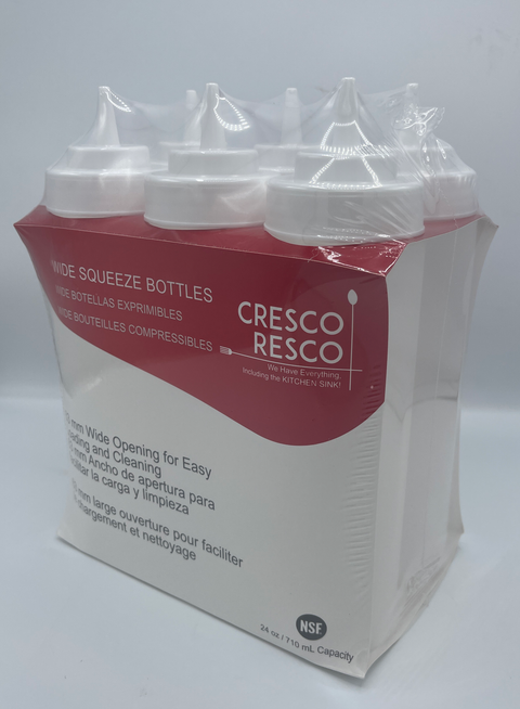 ESBW-24PK Enhanced Squeeze bottle, 24oz, Wide mouth, Pack of 6 each