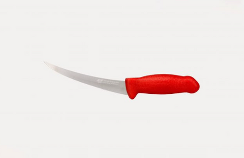 Master Grade HM-03-15 NIREY 6 in. Stainless Hi-Speed Steel Flexy Boning Knife with Red Handle