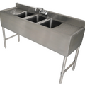 E-BAR3B2160-LR Enhanced Bar sink 21"x60"x30"H, 3" backsplash, 3-bowl,-Enhanced SS & Equipment
