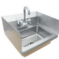 E-HS-17FB-SP Enhanced 17" Hand Sink Wall Mount with Splash Guards-Enhanced Stainless Steel