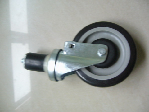 E-PPPUBHC-5HDSB Enhanced Caster with brake 5'' four bolt holes, 44mm X 73mm top plate