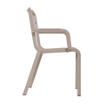 UT115181 Grosfillex Cannes Stacking Armchair, French Taupe-Grosfillex