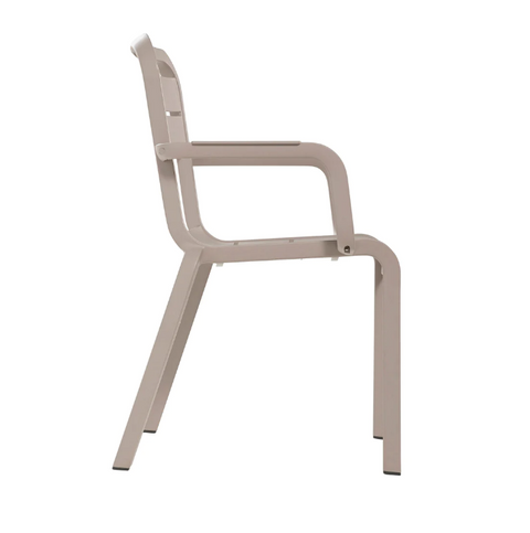 UT115181 Grosfillex Cannes Stacking Armchair, French Taupe-Grosfillex