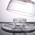 PL-9212 Enhanced Glass Cake Stand with Dome Cover-Enhanced Glassware