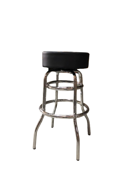 BD301 Enhanced Barstool, Black Vinyl Button Seat-Enhanced Furniture
