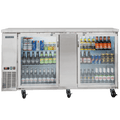 EBB-3G-SS-HC 70" Back Bar cooler Two glass doors with a durable stainless steel top-Enhanced Refrigeration