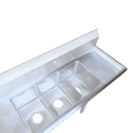 E-S3C101410-12LR-318 Enhanced 10"D x 14"W Sink, 3 Tubs with Right/Left Drainboards-Enhanced SS & Equipment