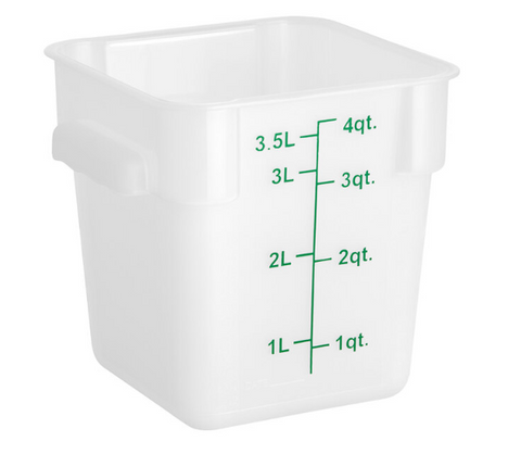 ESC4T Cresco Resco Food Storage Container, 4 Qt., Square, Translucent-Enhanced Smallwares