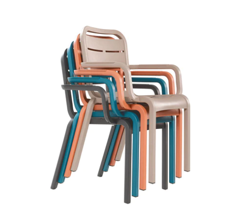 UT115181 Grosfillex Cannes Stacking Armchair, French Taupe-Grosfillex