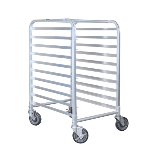 E-ASPR-10HKD E-ASPR-9HKD Enhanced Sheet pan rack 20-1/4"X26"X38"H, end load, (10) 1 pan capacity, KD, aluminum Also labeled as E-ASPR-9HKD