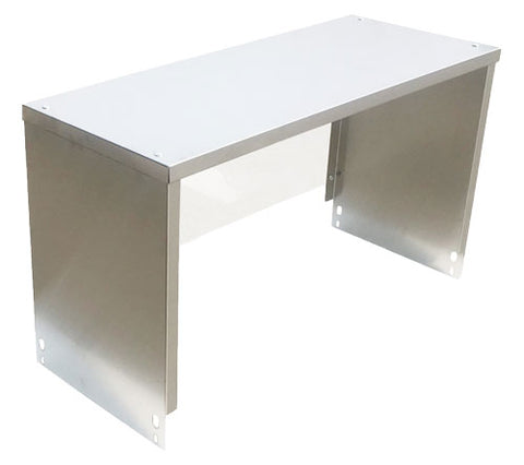 E-OSG-12-2 Enhanced Over shelf with sneeze guard for 2- hole steam table, 12" wide-Enhanced Stainless Steel
