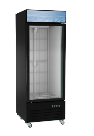 Enhanced Refrigeration EGDM-ICE1-HC Single Glass Door Ice Merchandiser Freezer, 23 Cu. Ft., Black