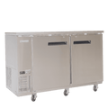 EBB-24-60FSS-HC 60" W x 24" D refrigerated back bar cooler with stainless steel exterior, two glass doors-Enhanced Refrigeration