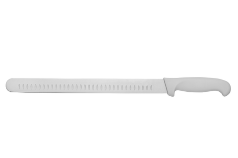 Cresco Resco KWSLICE12G 12" Granton Edge Slicing Knife, White Handle