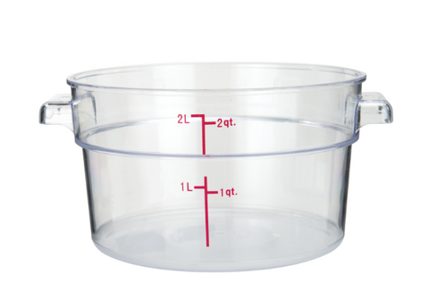 ERC2C Cresco Resco Round Food Container 2 qt, Clear-Enhanced Smallwares