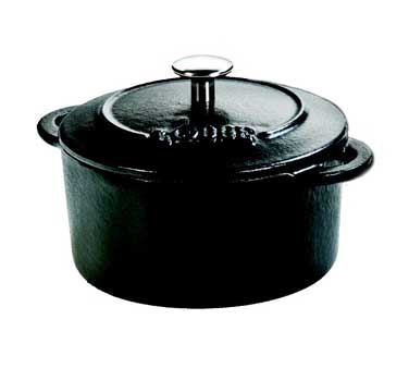 Lodge Manufacturing ECMCR11 10 oz Mini Round Enameled Cast Iron Cocotte, Matte Black, Set of 2