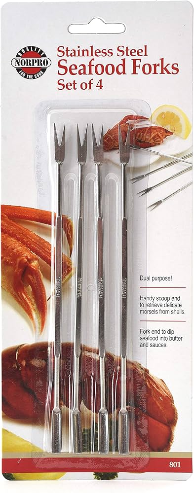 Norpro 801 Stainless Steel Seafood Forks/Picks, Set of 4
