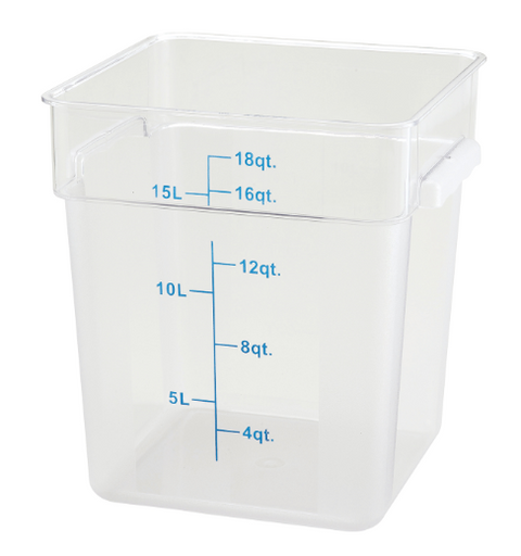 ESC18C Cresco Resco Food Storage Container, 18 Qt., Square, Clear-Enhanced Smallwares