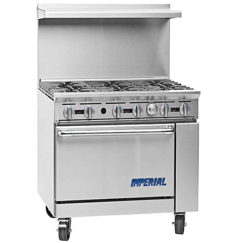 Imperial (Middleby) IR-2-G24-C Pro Series 36 in Natural Gas Range with 2 Burners, 24 in Griddle, Convection Oven