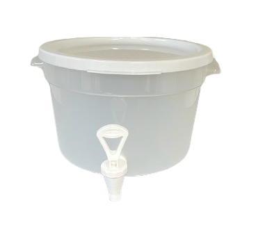 176RBD3WH Enhanced Beverage Dispenser, 3 gallon with handle, lid and spigot, translucent