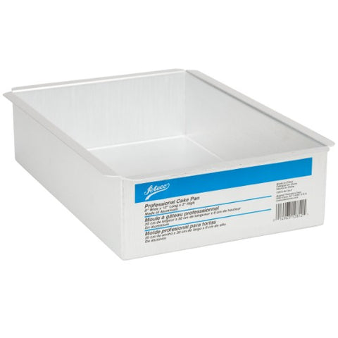 Ateco 12812 12" x 8" x 3" Rectangular Straight-Sided Aluminum Cake Pan
