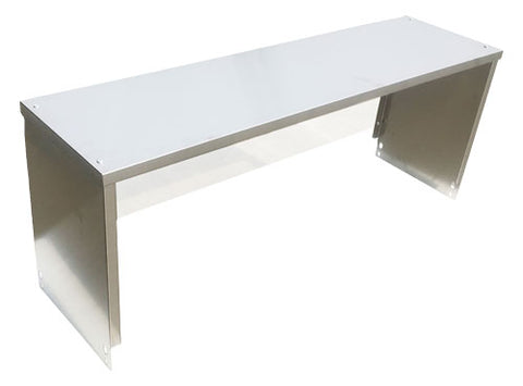 E-OSG-12-3 Enhanced Over shelf with sneeze guard for 3- hole steam table, 12" wide-Enhanced Stainless Steel