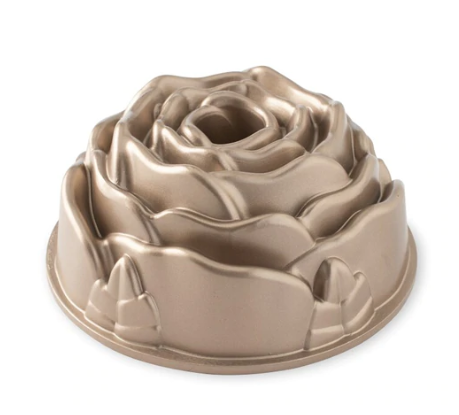 Nordic Ware 54148 Rose Bundt Pan - 10-Cup Cast Aluminum Floral Cake Pan