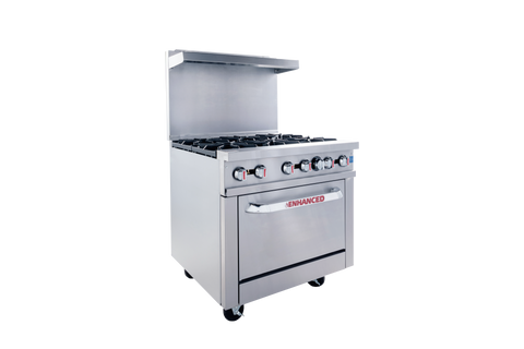Enhanced Gas Equipment ER-6 Enhanced 36" 6-Burner Gas Range with Oven