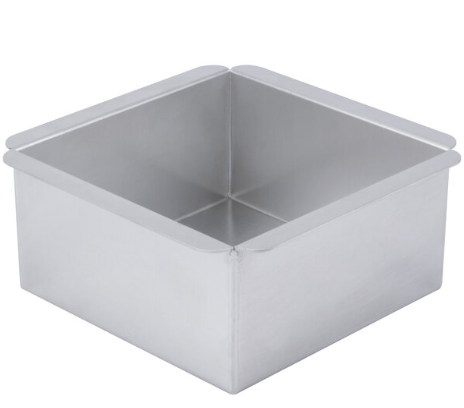 Ateco 12066 6" x 6" x 3" Aluminum Square Straight-Sided Cake Pan