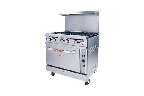 Enhanced Gas Equipment ER-6-C Enhanced Range - 6-Burner Natural Gas Commercial Range with Convection Oven